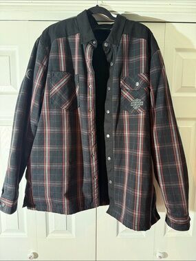 Harley-Davidson Black and Red Plaid Riding Jacket